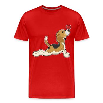 Beagle - T-shirt bio Premium Homme - rouge - Devant - Damien (186cm)