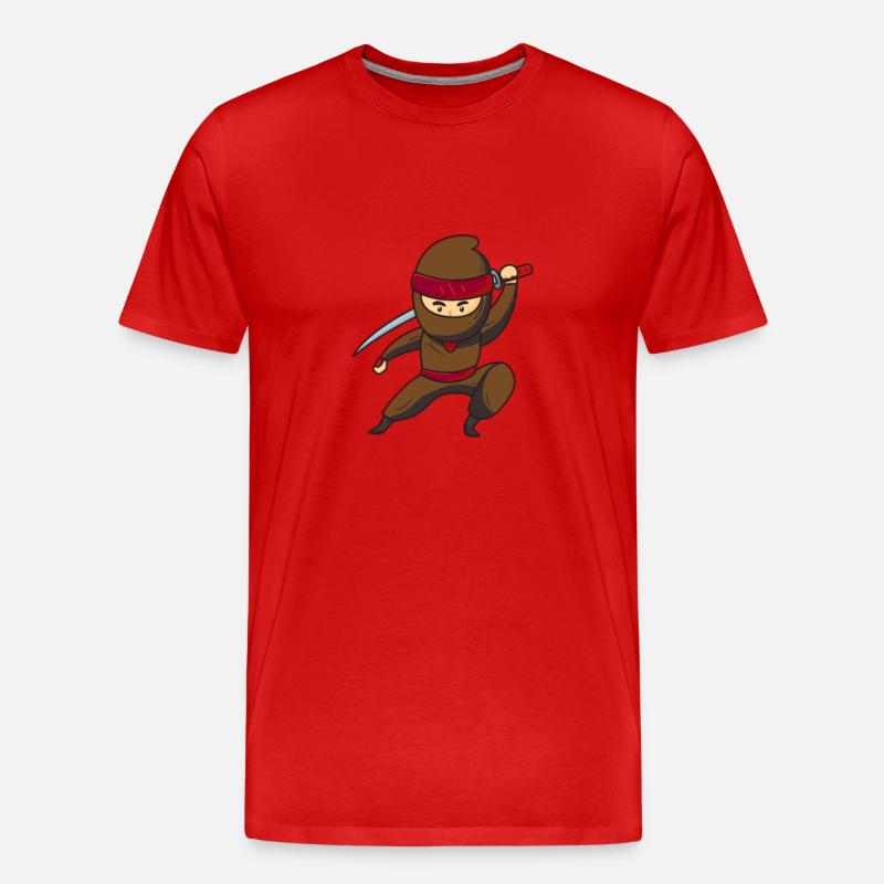 Ninja Ninjajunge Ninjafighter - Männer Premium Bio T-Shirt - Rot