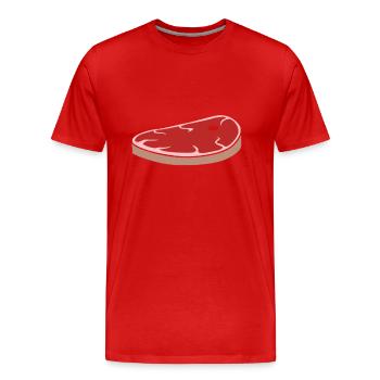 Steak viande viande Viande grillée - T-shirt bio Premium Homme - rouge - Devant - Damien (186cm)