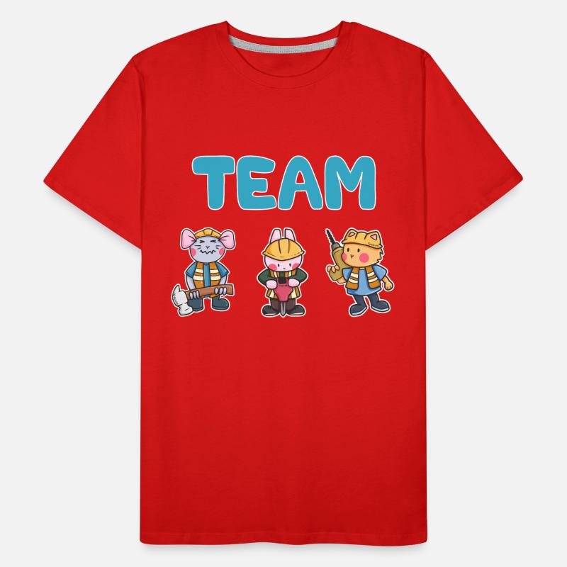 Team construction site worker mouse hare cat gift Men's Premium Organic T-Shirt