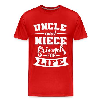 Oncle et nièce amis pour la vie - T-shirt bio Premium Homme - rouge - Devant - Damien (186cm)