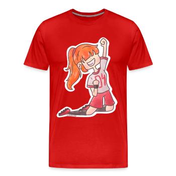 Soccer girl goal success winner team gift - Men's Premium Organic T-Shirt - red - Front - Damien (186cm)