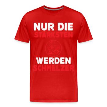 Metallschmelzer Schmelzer Schweißer Geschenk - Männer Premium Bio T-Shirt - Rot - Vorne - Damien (186cm)