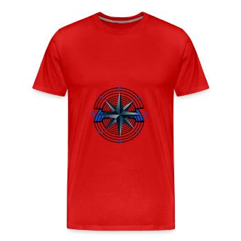 Windrose Compass Nautique Maritime Nautique Ahoi - T-shirt bio Premium Homme - rouge - Devant - Damien (186cm)