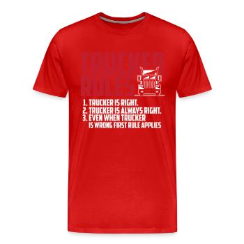 Fernfahrer Truckerin Truckerfahrerin LKW-Fahrer - Männer Premium Bio T-Shirt - Rot - Vorne - Damien (186cm)