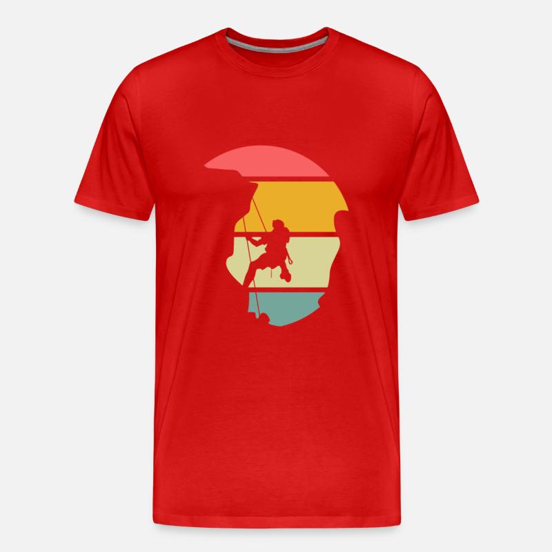 Felskletterer Geschenk - Männer Premium Bio T-Shirt - Rot