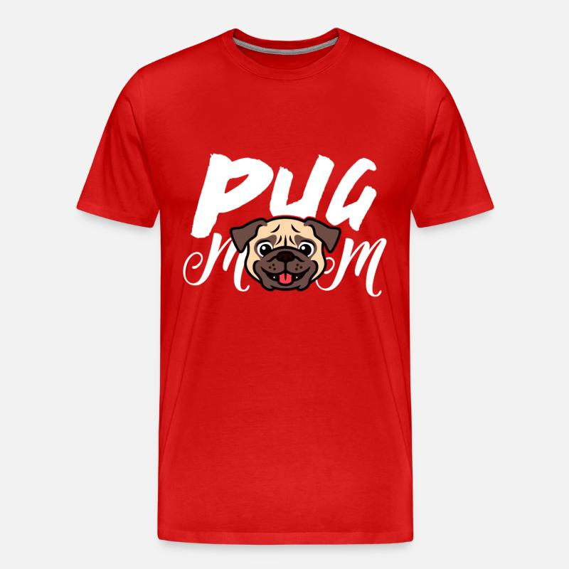 Mops Mama - Männer Premium Bio T-Shirt - Rot