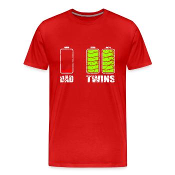 Dad Twins Geschenk - Männer Premium Bio T-Shirt - Rot - Vorne - Damien (186cm)