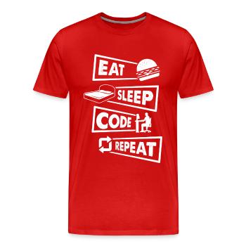 Computer Science IT Developer Nerd Geek Computer Scientist - Men's Premium Organic T-Shirt - red - Front - Damien (186cm)