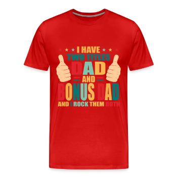 Bonus Dad - Men's Premium Organic T-Shirt - red - Front - Damien (186cm)