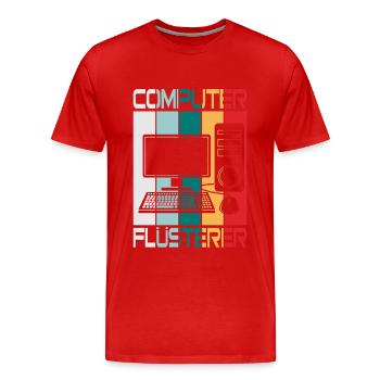 Ordinateur chuchoteur - T-shirt bio Premium Homme - rouge - Devant - Damien (186cm)