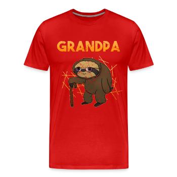Grandpa Grandfather - Men's Premium Organic T-Shirt - red - Front - Damien (186cm)