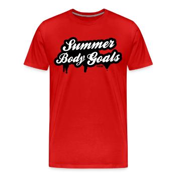 Corps cible Corps d'été - T-shirt bio Premium Homme - rouge - Devant - Damien (186cm)