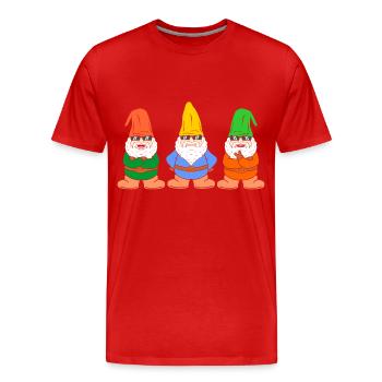 Gnome dwarfs - Men's Premium Organic T-Shirt - red - Front - Damien (186cm)