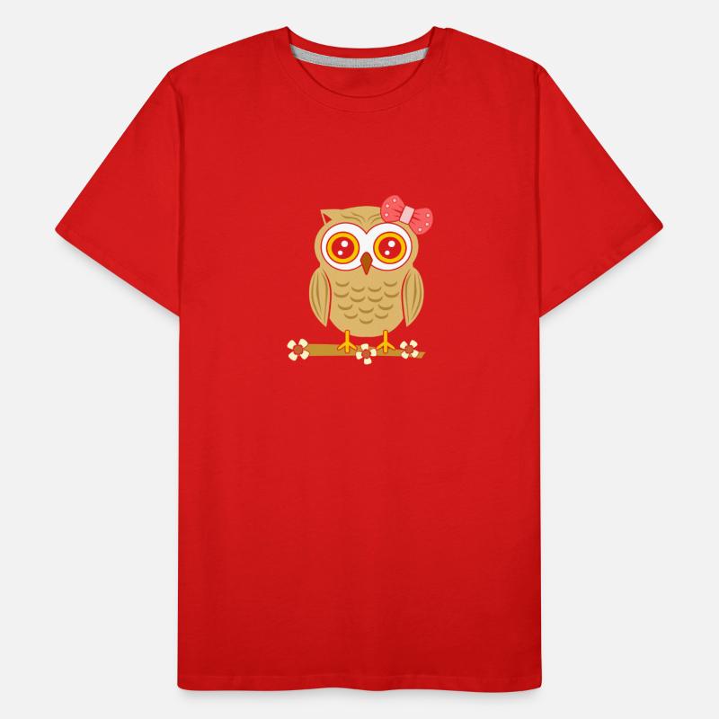 Uhu Eule Süß Männer Premium Bio T-Shirt