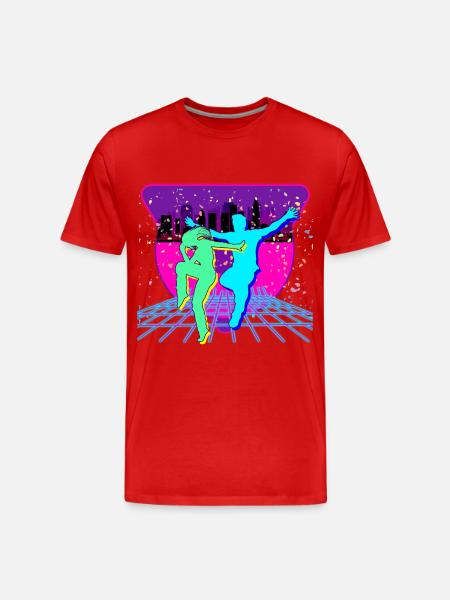 80s party - Men's Premium Organic T-Shirt - red