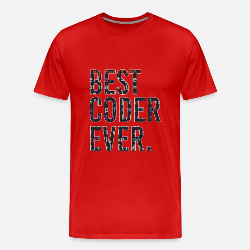 Best programmer code coder - Men's Premium Organic T-Shirt - red