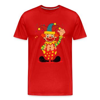 Carnival clown - Men's Premium Organic T-Shirt - red - Front - Damien (186cm)