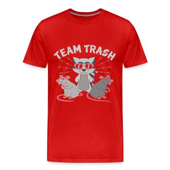Team Trash Racoon Lover - T-shirt bio Premium Homme - rouge - Devant - Damien (186cm)