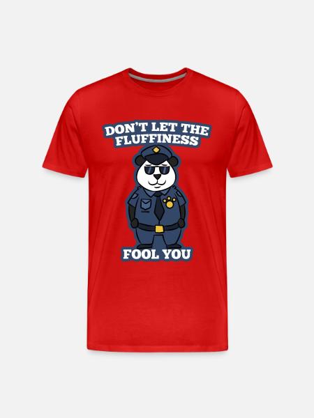 Panda bear police security gift - Men's Premium Organic T-Shirt - red