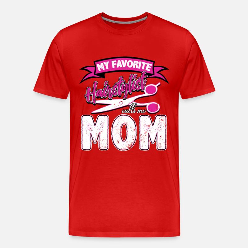 Friseur Mama - Männer Premium Bio T-Shirt - Rot