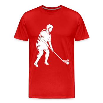Floorball - T-shirt bio Premium Homme - rouge - Devant - Damien (186cm)