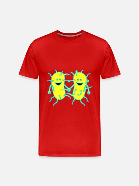 Bacteriën, ziektekiemen, virussen, ziekte, pest, griep - Mannen premium biologisch T-shirt - rood