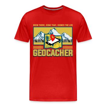 geocaching - Männer Premium Bio T-Shirt - Rot - Vorne - Damien (186cm)