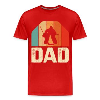 Joueur de hockey sur glace Gardien Papa Cadeaux pour la fête des pères - T-shirt bio Premium Homme - rouge - Devant - Damien (186cm)