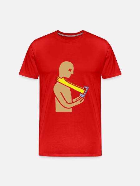 Gagging smartphone head - Men's Premium Organic T-Shirt - red