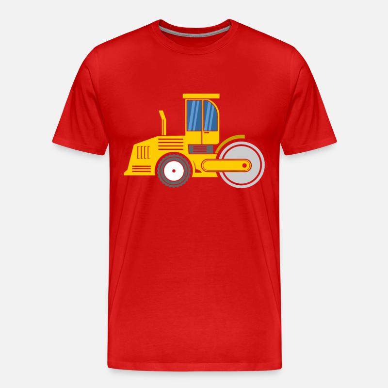 Dampfwalze - Männer Premium Bio T-Shirt - Rot