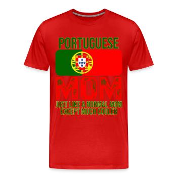 Portuguese Dad Portugal Flag Design Mother's Day - Men's Premium Organic T-Shirt - red - Front - Damien (186cm)