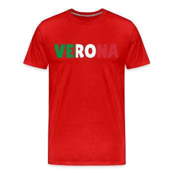 Vérone Italie cadeau de vacances drapeau - T-shirt bio Premium Homme - rouge - Devant - Damien (186cm)