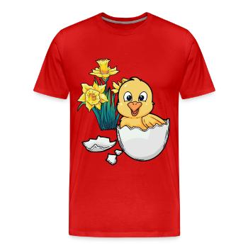 Joyeux Easter Chicks Easter Egg Kids Bébé Chick Egg Egg - T-shirt bio Premium Homme - rouge - Devant - Damien (186cm)