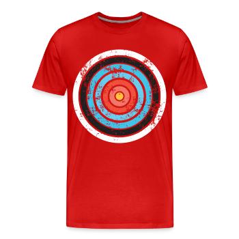 Bogenschießen Ziel Bogenschütze Bogen Pfeil Jagd Sport Geschenk - Männer Premium Bio T-Shirt - Rot - Vorne - Damien (186cm)