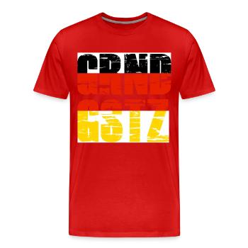 Grundgesetz Deutschland - Männer Premium Bio T-Shirt - Rot - Vorne - Damien (186cm)