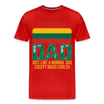 Litauischer Vater Litauen Flagge zum Vatertag - Männer Premium Bio T-Shirt - Rot - Vorne - Damien (186cm)