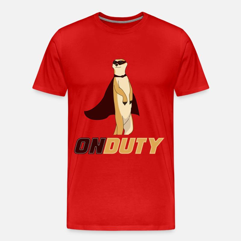 Erdmännchen, Erdmännchen relaxen, Meerkat - Männer Premium Bio T-Shirt - Rot