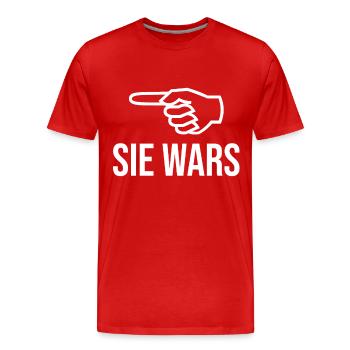 Sie wars - Männer Premium Bio T-Shirt - Rot - Vorne - Damien (186cm)