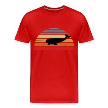 Narval, animal de narval, défense de narval, animal de narval - T-shirt bio Premium Homme - rouge - Devant - Damien (186cm)
