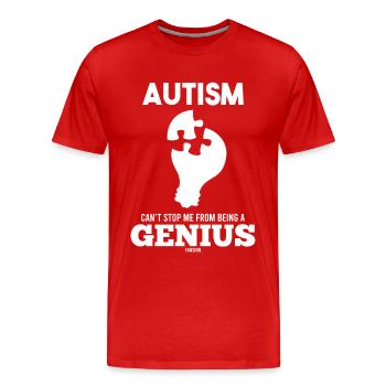 autisme - T-shirt bio Premium Homme - rouge - Devant - Damien (186cm)