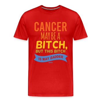 Fuck Cancer thyroid cancer sick - Men's Premium Organic T-Shirt - red - Front - Damien (186cm)