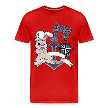 Sailor Compass Ancre Lapin Marin Capitaine Ahoi - T-shirt bio Premium Homme - rouge - Devant - Damien (186cm)