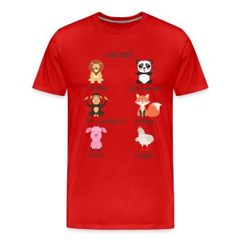 Animaux végétariens cadeau végétalien - T-shirt bio Premium Homme - rouge - Devant - Damien (186cm)