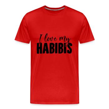 Habibis | Arabe Yallah Habibo Cadeaux en arabe - T-shirt bio Premium Homme - rouge - Devant - Damien (186cm)