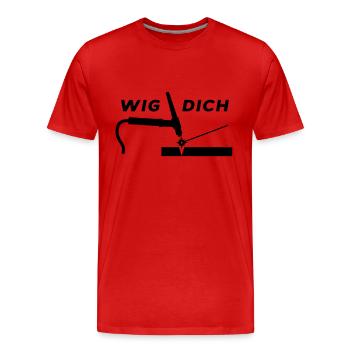 WIG DICH - WIG schweißen WIG Schweißer Schlosser - Männer Premium Bio T-Shirt - Rot - Vorne - Damien (186cm)