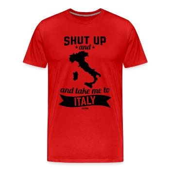 Italy - Men's Premium Organic T-Shirt - red - Front - Damien (186cm)