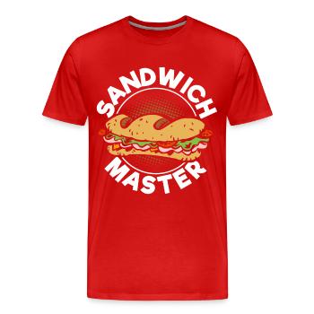 Sandwich master - Men's Premium Organic T-Shirt - red - Front - Damien (186cm)