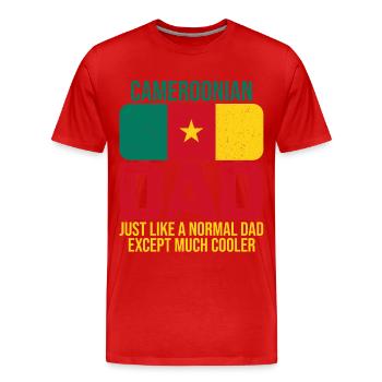 Drapeau camerounais du Père Cameroun pour la fête des pères - T-shirt bio Premium Homme - rouge - Devant - Damien (186cm)