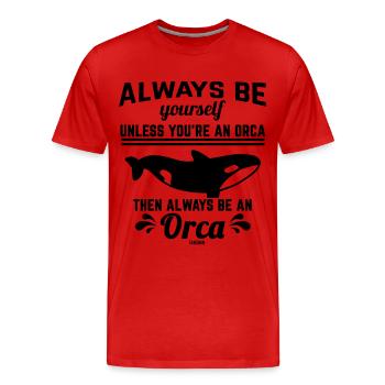 Orca - Men's Premium Organic T-Shirt - red - Front - Damien (186cm)